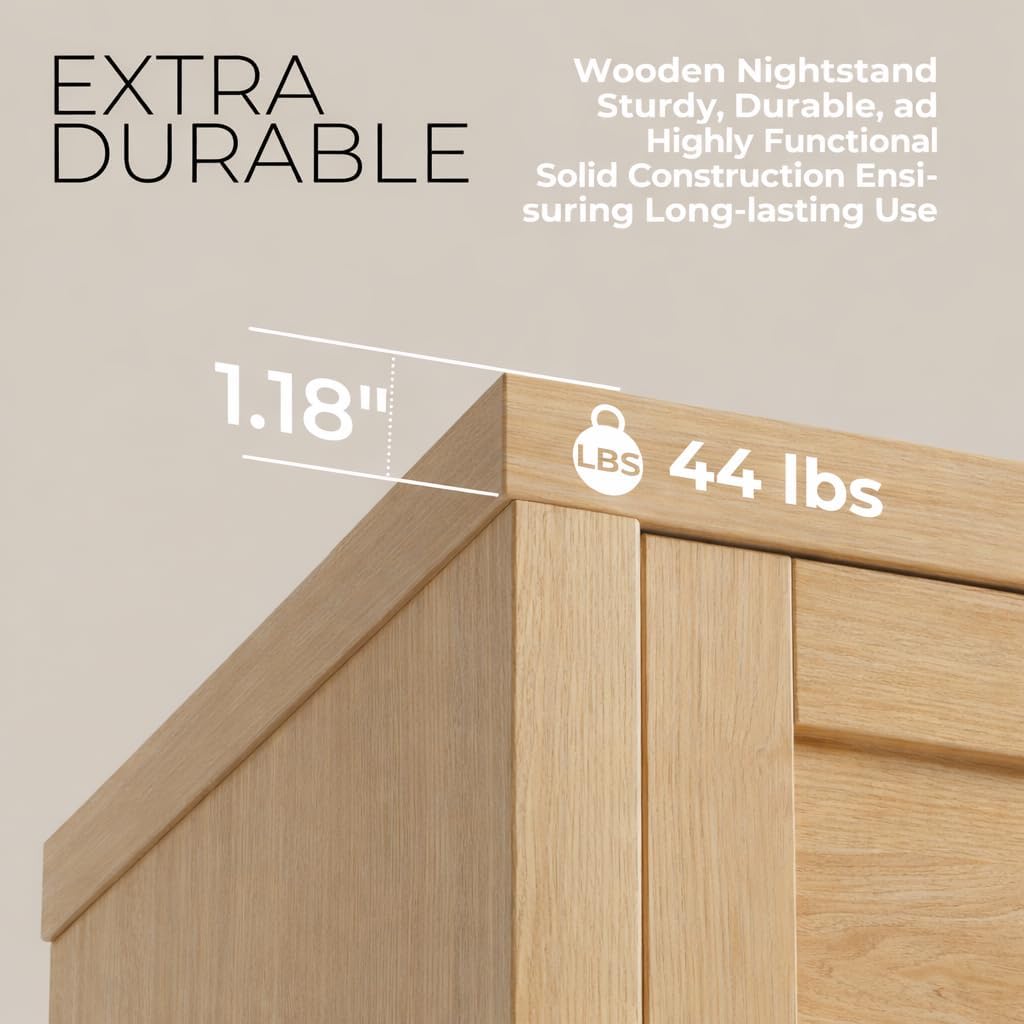 Light Weathered Oak Boho Nightstands 2‑Pack