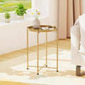 Gold Mini Round Tray Side Table