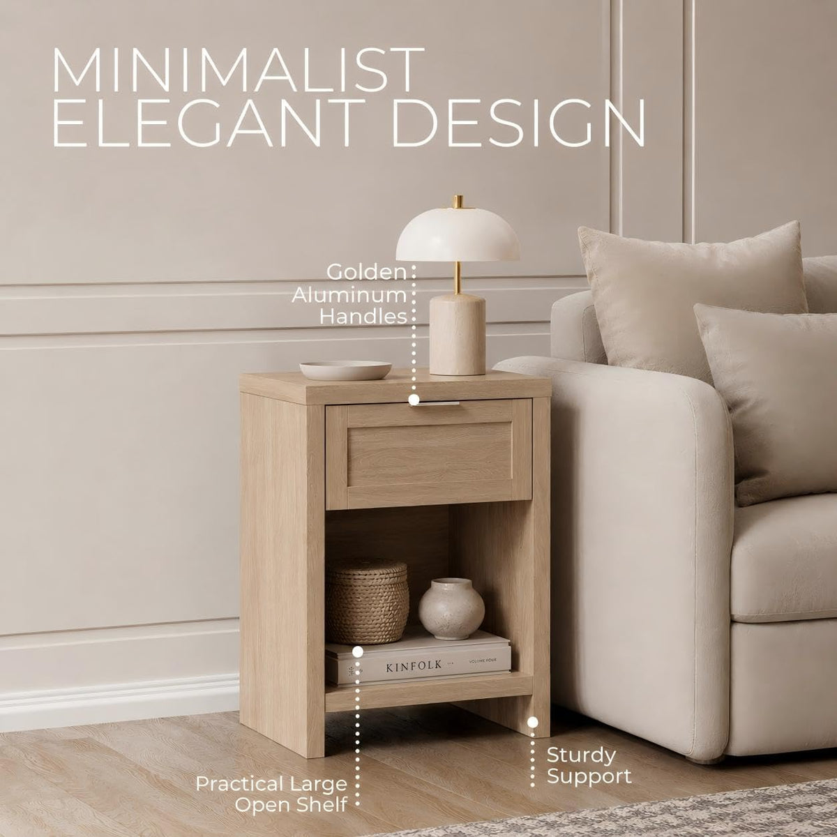 Light Weathered Oak Boho Nightstands 2‑Pack