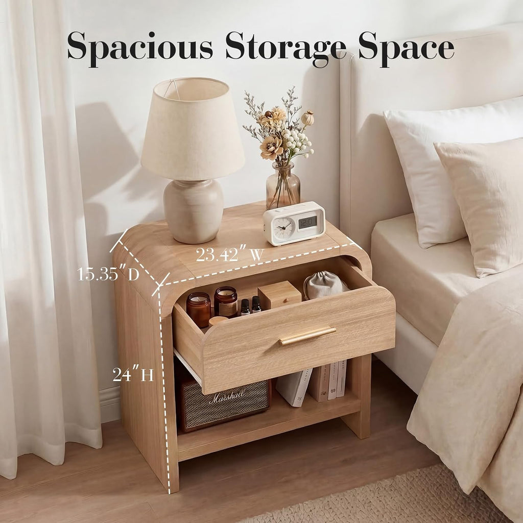 2‑Pack 1‑Drawer Shelf Night Stand