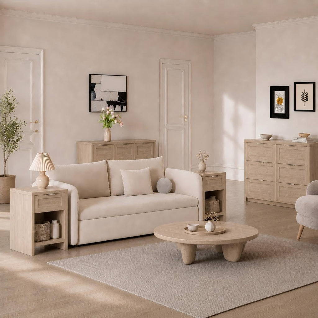 Light Weathered Oak Boho Nightstands 2‑Pack