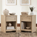 Light Weathered Oak Boho Nightstands 2‑Pack