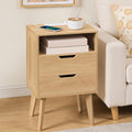 Nightstand 2 Drawers Charging Station