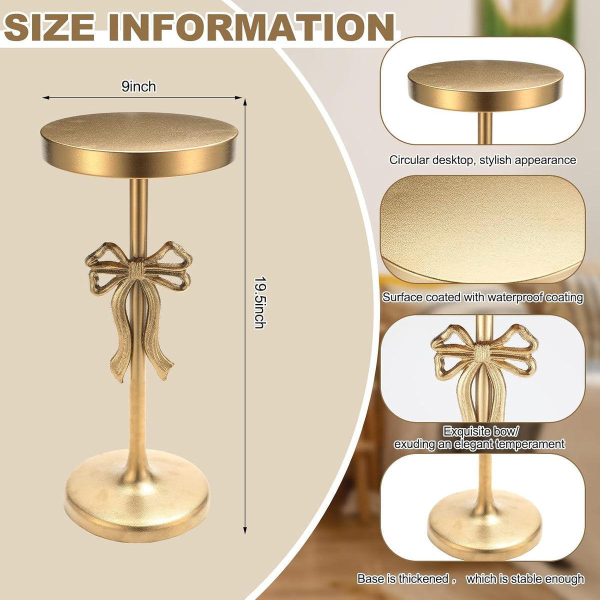 Gold Metal Round Martini Side Table  今天 14:36