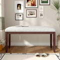 Beige‑Cherry Upholstered Bed End Bench
