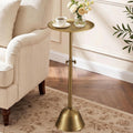 Adjustable‑Height Antique Gold Round Side Table
