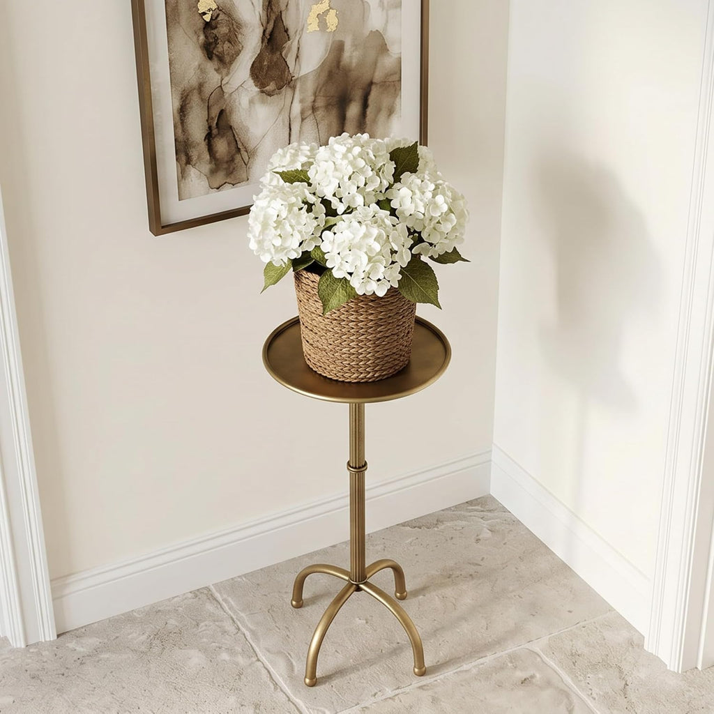 Drink Table, Brass Side Table 12.5''x27.5''