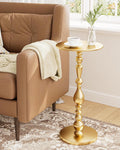 Vintage Gold Art Deco Round Martini End Table