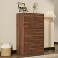 Walnut Tall 7‑Drawer Wooden Dresser
