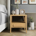 Modern Light Oak Solid Wood Drawer Nightstand